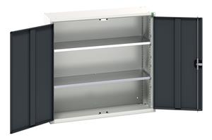 verso wall / shelf cupboard with 2 shelves. WxDxH: 1050x350x1000mm. RAL 7035/5010 or selected Bott Verso Basic Tool Cupboards Cupboard with shelves